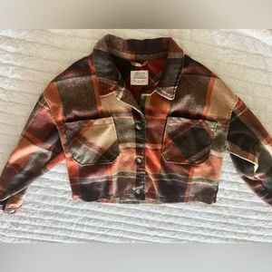 Ashley Outerwear Cropped Plaid Jacket Size Large